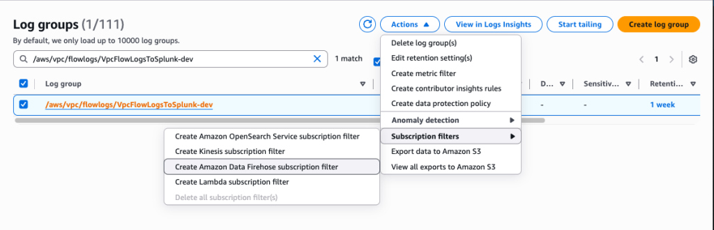 Subscription Filter option